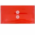 JAM Paper - Enveloppes en plastique avec fermeture à bouton et à cordon #10 Livret d'affaires - 5.25" x 10" - Rouge - Paquet de 12- La couleur rouge