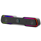 HP 3D Surround Computer Soundbar Speakers - USB powered, RGB Lighting, 3.5mm Stereo audio input-HP DHE 6002 PC Soundbar with Stereo Sound and RGB Backlighting