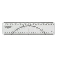 C-THRU Metric Protractor Ruler, 6", Clear, 12 Pack-Laminated for durability