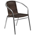 Flash Furniture 31.5'' Round Aluminum Indoor/Outdoor Table with 4 Rattan Chairs (TLH32RD020CHR4)-Assembly Required