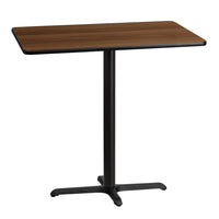 Flash Furniture – Table bistro en stratifié noyer de 30 x 42 po avec base de 22 x 30 po (XUWA3042T2230B)-Table d'hospitalité à hauteur de bar