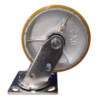 Blickle Heavy-Duty Kingpinless Caster, Wheel Diameter: 6" (152 Mm), Wheel Material: Mold-On Urethane (CA-47PU60JVT)-Wheel Diameter: 6" (152 mm)