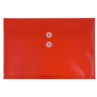 JAM Paper Plastic Envelopes with Button and String Tie Closure, Letter Booklet, 9.75 x 13, Red Poly, 12 Pack (218B1re)-Material: plastic