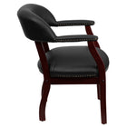Flash Furniture – BZ105BLK Chaise de conférence en vinyle avec accoudoirs fixes, noir-Rembourrage en vinyle noir