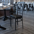Flash Furniture HERCULES Series Black Window Back Metal Restaurant Chair - Black Vinyl Seat-Welded Joint Assembly