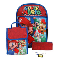 Bioworld 5-Piece Backpack Set - 16" H x 12" W - Nintendo Super Mario Bros Mushroom-Officially Licensed: This Super Mario Bros merchandise is 100% authentic, making it the perfect gift for fans and collectors!