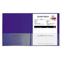 C-Line Classroom Connector School-To-Home Folders, Purple, 25/Pack (CLI32009)-Purple and made of acid-free polypropylene