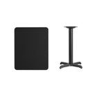 Flash Furniture 24'' x 30'' Rectangular Laminate Table Top, Black with 22'' x 22'' Table-Height Base (XUBK2430T2222)-Hospitality Table