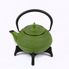Tao Tea Leaf Large Cast Iron Tea Pot with Stand, Loose Leaf, 1.2L, Green-Green colour with stand