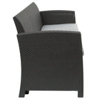 Flash Furniture Dark Gray Faux Rattan Sofa with All-Weather Light Gray Cushions-All-Weather Light Gray Removable Cushion Covers
