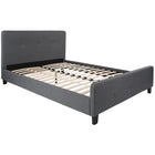 Flash Furniture Tribeca Queen Size Tufted Upholstered Platform Bed - Dark Grey Fabric-Panel Headboard