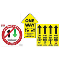 Eddie's Hang-Up Display Ltd. One Way Directional Floor Decal Arrow Kit, Vinyl, English-Social Distancing - Safe Shop
