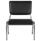 Chaise de réception médicale bariatrique de la série HERCULES en vinyle antimicrobien noir avec dossier à panneau de 3/4-Ensemble de 4 chaises de salle d'attente de cabinet médical