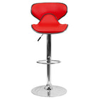 Flash Furniture Contemporary Cozy Mid-Back Red Vinyl Adjustable Height Barstool with Chrome Base-Contemporary Style Stool