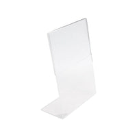 Eddie's Hang-Up Display Ltd. Back Loading Slanted Sign Holder - Clear Acrylic - 5.5" x 7" - 12 Pack-Clear acrylic sign holder