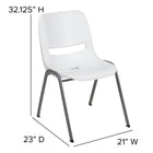 Flash Furniture HERCULES Series Ergonomic Shell Stack Chair with Grey Frame - White-Designed for Commercial Use