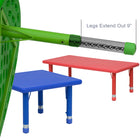 Flash Furniture 45" Round Green Plastic Height Adjustable Activity Table-220 lb. Static Load Capacity