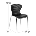 Flash Furniture Lowell Contemporary Design Black Plastic Stack Chair-Chrome Frame Finish