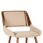 Armen Living Panda Mid-Century Fabric Dining Chair - Brown-Lumbar Support