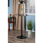 Winsome Cora Bar Height Round Pub Table, Faux Marble Top, Black Base-Assembly required