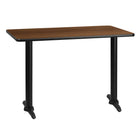 Flash Furniture 30'' x 42'' Rectangular Laminate Table Top, Walnut with 5'' x 22'' Table-Height Bases (XUWA3042T0522)-Hospitality Table