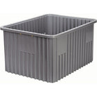 Quantum Storage Systems Divider Box Containers, Plastic, 22.5" W x 17.5" D x 8" H, Grey - 2 Pack-Colour: Grey