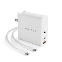Hyper HyperJuice 140W PD 3.1 USB-C/USB-A Wall Charger - White-Charge 3 devices at the same time with 2 USB-C and 1 x USB-A ports