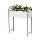 Umbra Grove Storage & Planter - White/Natural-Measures 11.4 x 35 x 28.5 inches (29 x 89 x 72 cm).