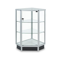 Can-Bramar Econoline Square Aluminum Profile Full Vision Hexagonal Corner - 20" D x 20" W x 38" H-Sturdy 6 mm Tempered glass
