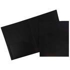 JAM Paper Plastic Heavy Duty Two Pocket Folders, Black, 12 Pack (57406dg)-Black