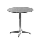Flash Furniture 27.5" Round Aluminum Indoor-Outdoor Table Set with 4 Dark Brown Rattan Chairs-Lightweight Design