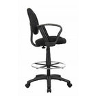 Nicer Furniture Fabric Drafting Chair - Loop Arms-Sturdy 24" chrome foot ring for improved leg support