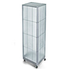 Azar Displays 60" x 16" 4-Sided Pegboard Floor Display with Wheels, Clear (700406-CLR)-Square tower spinner with wheels