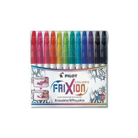 Pilot FriXion Colours Erasable Marker Pen Sets - 12-Colour-These 2.5mm point size erasable marker pens write in vibrant colours, yet erase wonderfully through heat created by friction