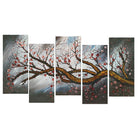 Design Art Large Blossoming Beauty Gallery-Wrapped Canvas Print, (PT1084-5p-BROWN)-Print