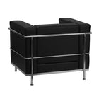 Flash Furniture HERCULES Regal Series Contemporary Black Leather Chair with Encasing Frame-Black LeatherSoft Upholstery