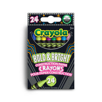 Crayons de cire aux couleurs vives pour papier de construction, boîte de 24-Bricolage: Les crayons de cire pour papier de construction sont spécialement conçus pour déposer des couleurs vives sur tous les types de papier. Coloriez facilement le papier de construction, les sacs en papier, le papier cartonné et bien plus encore!