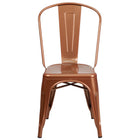 Flash Furniture Commercial Grade Copper Metal Indoor-Outdoor Stackable Chair-Set of 4 Stackable Bistro Style Chairs