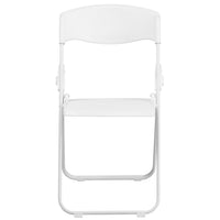 Flash Furniture HERCULES Series Heavy Duty Plastic Folding Chair with Built-in Ganging Brackets - White-Set of 6 Plastic Folding Chairs