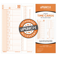 uPunch Time Cards - 100 pack ( CRTC1050)-Time Cards