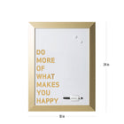 MasterVision Magnetic Dry-Erase Quote Board - "DO MORE" Quote - Gold Metallic Frame - 18" W x 24" L-Stylish and elegant metallic gold frame