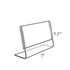 Azar Displays 5.5" x 7" Horizontal Slanted L-Shape Acrylic Sign Holder, 10 Pack (112721)-Frames side load design allows for easy insertion of printed material
