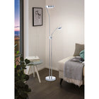 Eglo Sarrione LED Dimmer Switch Floor Lamp - 71" - Chrome-Uses 17.5W + 3W (25W) Integrated LED (Non-Replaceable)
