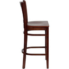 Flash Furniture HERCULES Series Vertical Slat Back Mahogany Wood Restaurant Barstool-Vertical Slat Back Design