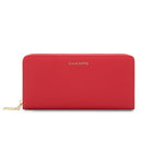 Champs RFID Zip-Around Wallet -  Red-Faux leather, red