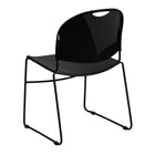 Flash Furniture HERCULES Series Black Ultra-Compact Stack Chair with Black Frame-Black Plastic Seat and Back