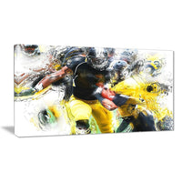 Designart Football Ball in Play Canvas Art Print, (PT2563-32-16)-Print