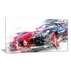 Designart Red and Black Sports Car Canvas Art Print, (PT2638-32-16)-Print