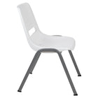 Flash Furniture HERCULES Series Ergonomic Shell Stack Chair with Grey Frame - White-880 lb. Weight Capacity