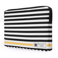 Vangoddy Luxe Series 17" Laptop Sleeve - Striped - Green-Protect and carry your device with this Universal Black White Stripe Sleeve designed for 11 to 12" tablets, notebooks, and laptops